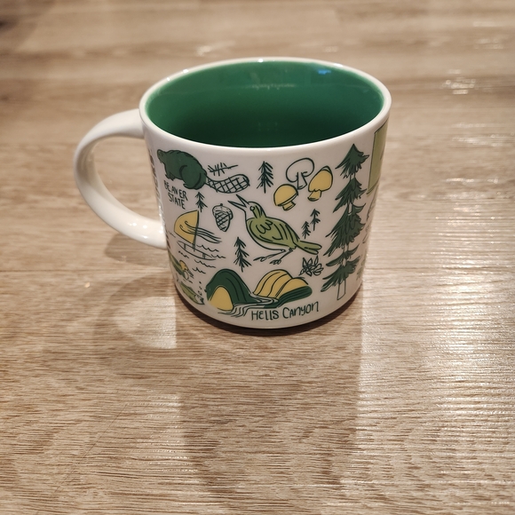 Starbucks Oregon Been There Across The Globe Series Green Collectable Mug GUC - Picture 3 of 4